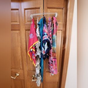 Six Colorful Patterned Scarves Collection